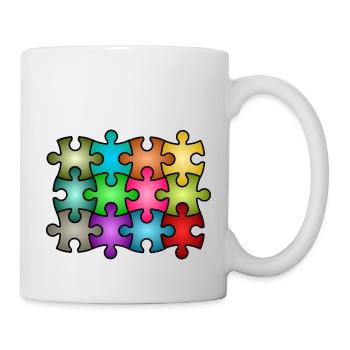 pièces de puzzle - Mug blanc - blanc - Droite