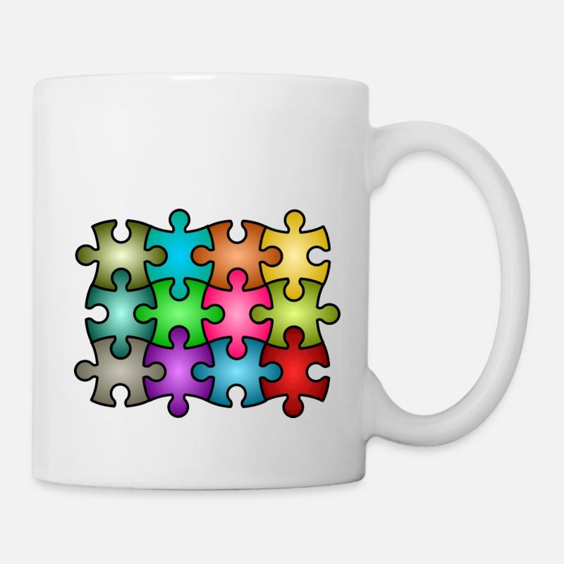 Puzzleteile - Tasse - Weiß