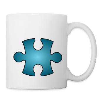 Puzzle piece blue - Mug - white - Right