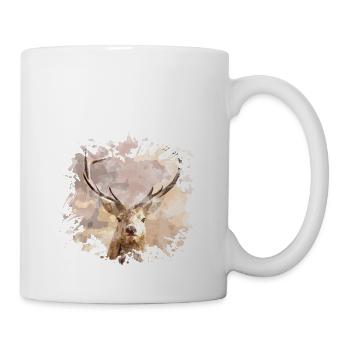 Cerf bois chemise cadeau de chasse animal forestier - Mug blanc - blanc - Droite