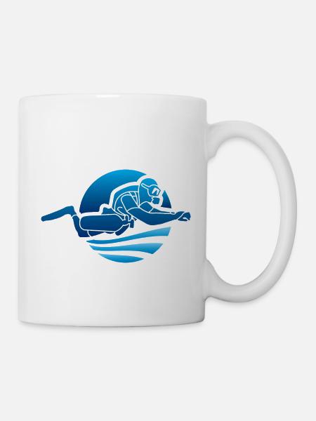 Sidemount-Forum Logo blau - Tasse - Weiß