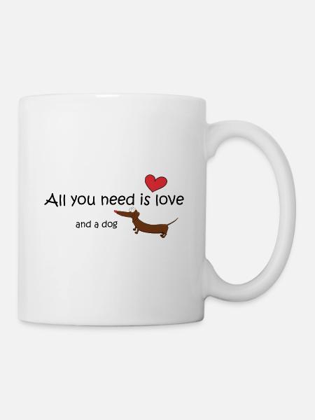Teckel comique mignon avec dicton - Mug blanc - blanc