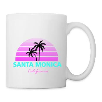 Santa Monica California pink / türkis - Tasse - Weiß - Rechts