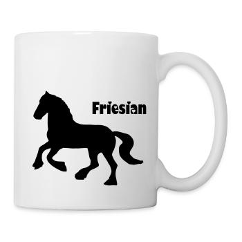 Friesian Horse / Friese - Tasse - Weiß - Rechts
