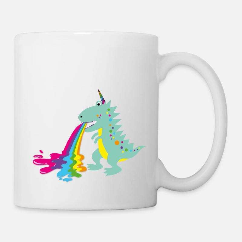 dino, kotzender dinohorn, Dinosaurier, comic - Tasse - Weiß