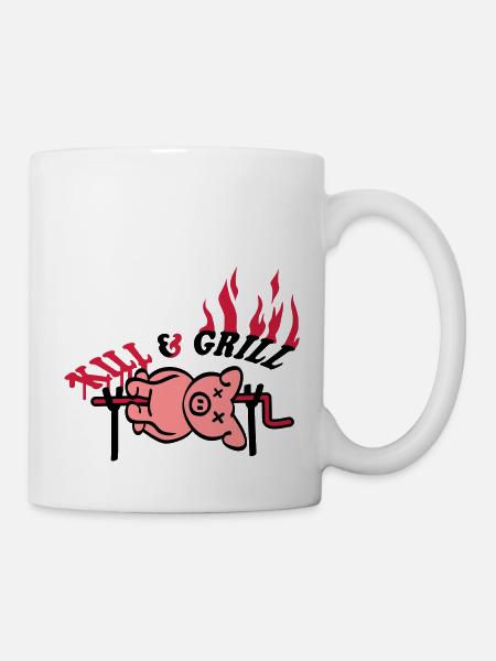 Kill And Grill Pig - Mug - white