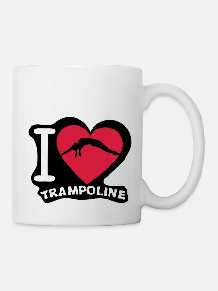 ich liebe Trampolin Herz Herz 1 - Tasse - Weiß