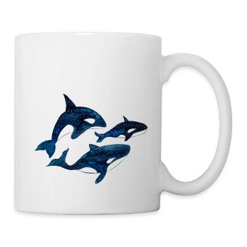 Orca Whale Family I Watercolor Drawing I Gift - Mug - white - Right
