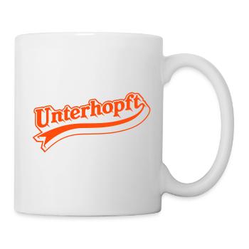 Unterhopft Bier T-Shirt Design - Tasse - Weiß - Rechts