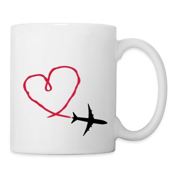 Plane Heart - Mug blanc - blanc - Droite