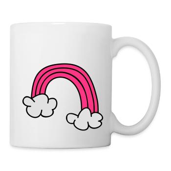 Kinderzeichnungen: Regenbogen - Tasse - Weiß - Rechts