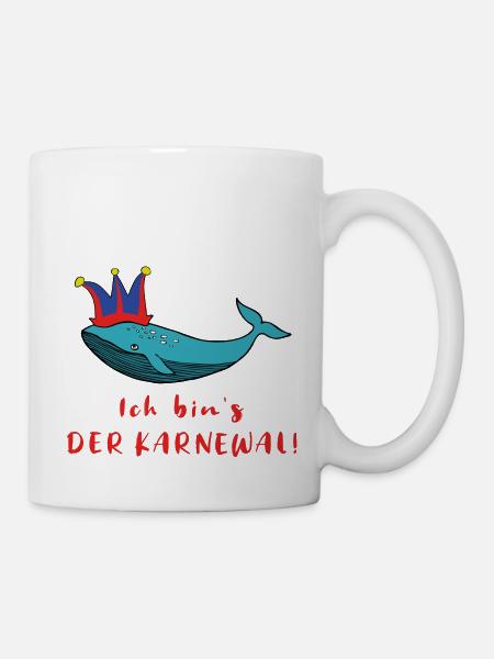 Karneval Karnewal Wal Fasching Lustig Geschenk - Tasse - Weiß