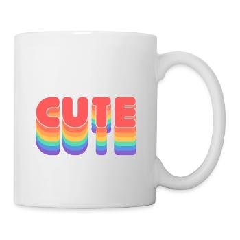 Cute Vintage Design Bunt - Tasse - Weiß - Rechts
