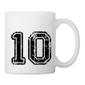 10 - Nummer - Tasse - Weiß - Rechts