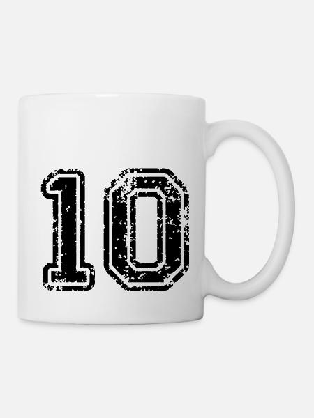 10 - Nummer - Tasse - Weiß