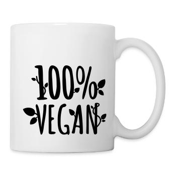 100 Stück vegan - Tasse - Weiß - Rechts