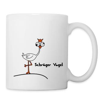 schräger Vogel - Tasse - Weiß - Rechts