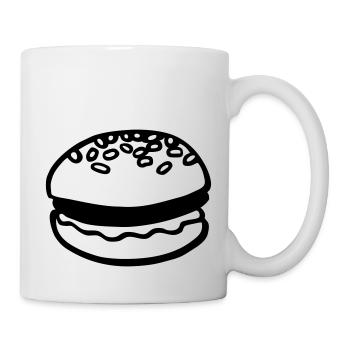 hamburger burger usa food retro design - Mug - white - Right
