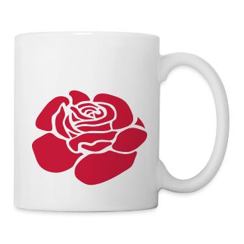 rose rouge fleur d'amour femme fleuriste - Mug blanc - blanc - Droite