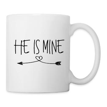 Partnershirts - He is mine - black - Mug - white - Right