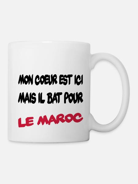 Mon coeur bat pour le Maroc - Mug - white