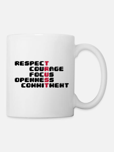Scrum Values - Tasse - Weiß