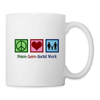 Peace Love Social Work - Mug - white - Right
