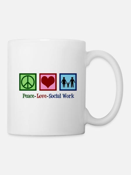 Friedensliebes-Sozialarbeit - Tasse - Weiß