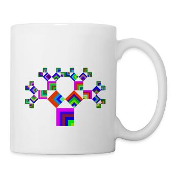 Baum fraktale Pythagoras 45 07 - Tasse - Weiß - Rechts