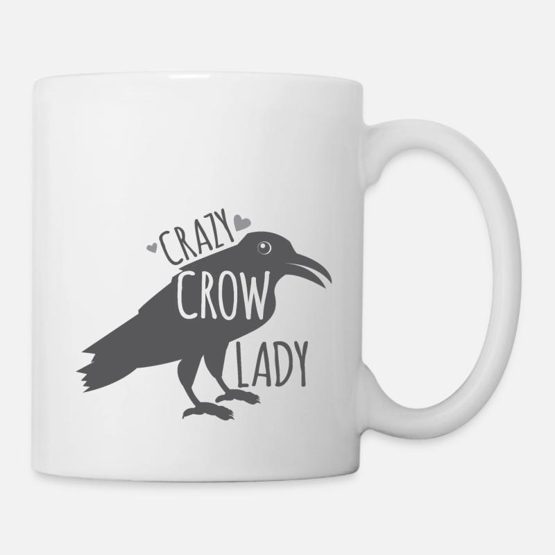 Verrückte Krähenfrau - Tasse - Weiß