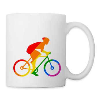 Rainbow bike sport - Mug - white - Right