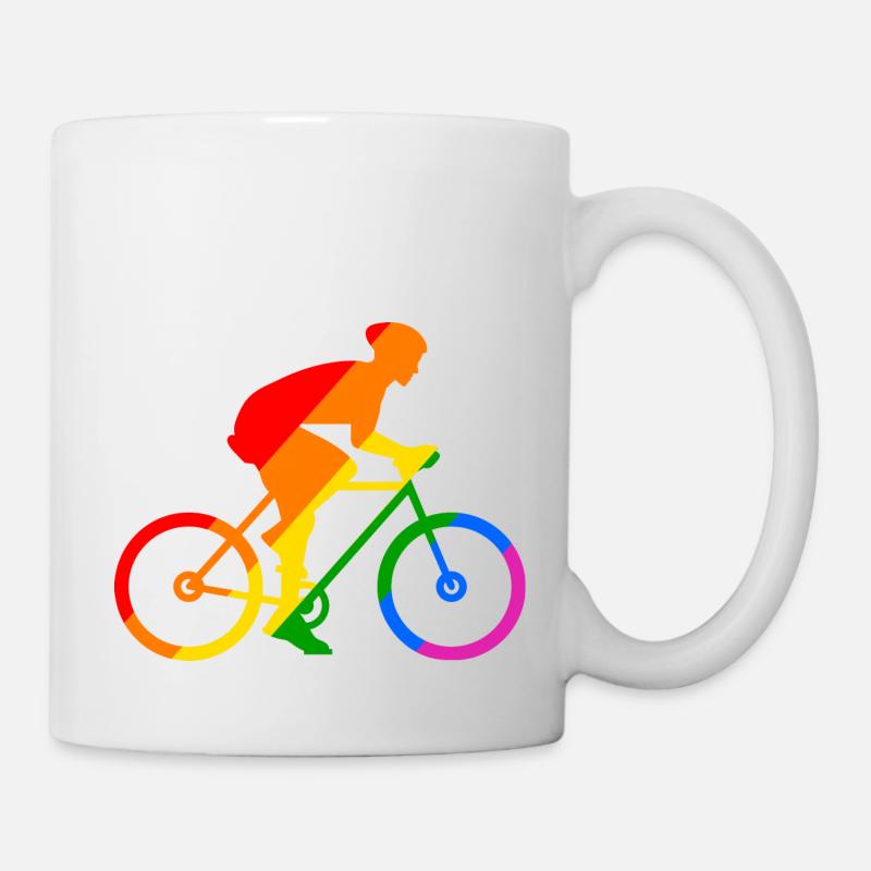 Regenbogen Fahrrad Sport - Tasse - Weiß