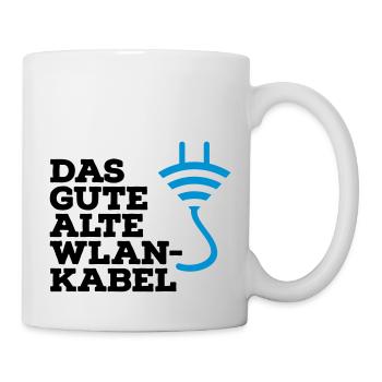 WLAN Kabel Computer Shirt - Tasse - Weiß - Rechts