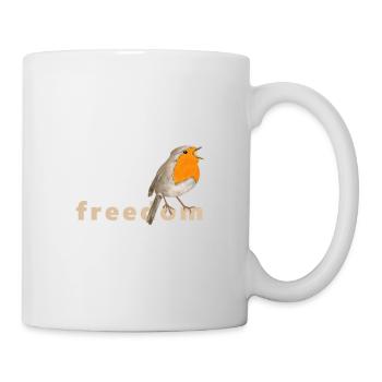 Liberté, robins - Mug blanc - blanc - Droite