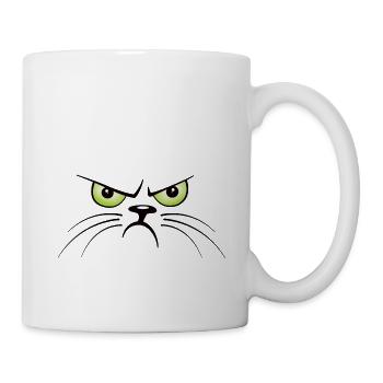 Face mask angry cat angry cat gift - Mug - white - Right