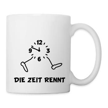 Uhr - Zeit Rennt - Tasse - Weiß - Rechts