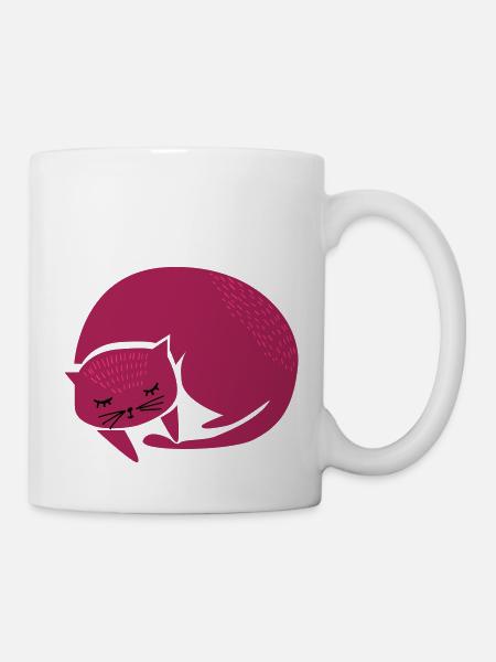 doux chat endormi - Mug blanc - blanc
