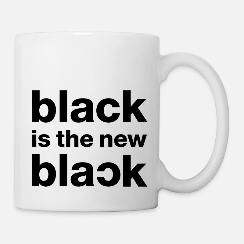 le noir est le nouveau noir - les couleurs peuvent être choisies! - Mug blanc - blanc