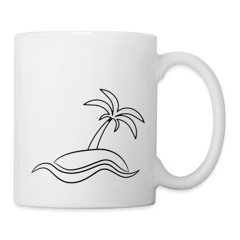 Island palm sea vacation - Mug - white - Right