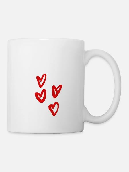 ❤️ COEURS TIRÉS - ROUGE ❤️ - Mug blanc - blanc