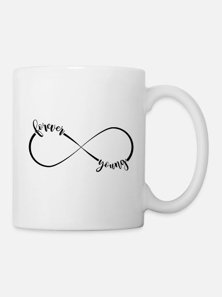 forever young - Unendlichkeitszeichen - Tasse - Weiß