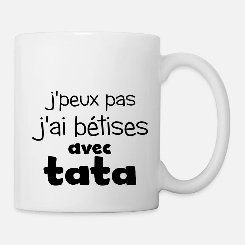 jai betises avec tata sans smile - Mug blanc - blanc