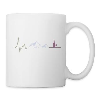 herzschlag berge und wein - Tasse - Weiß - Rechts