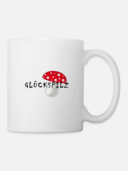 Glückspilz, Pilz, Fliegenpilz - Tasse - Weiß