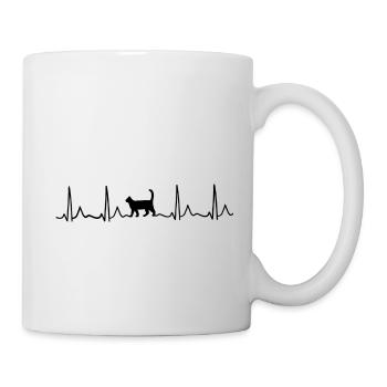 Katzen Herzschlag - Tasse - Weiß - Rechts