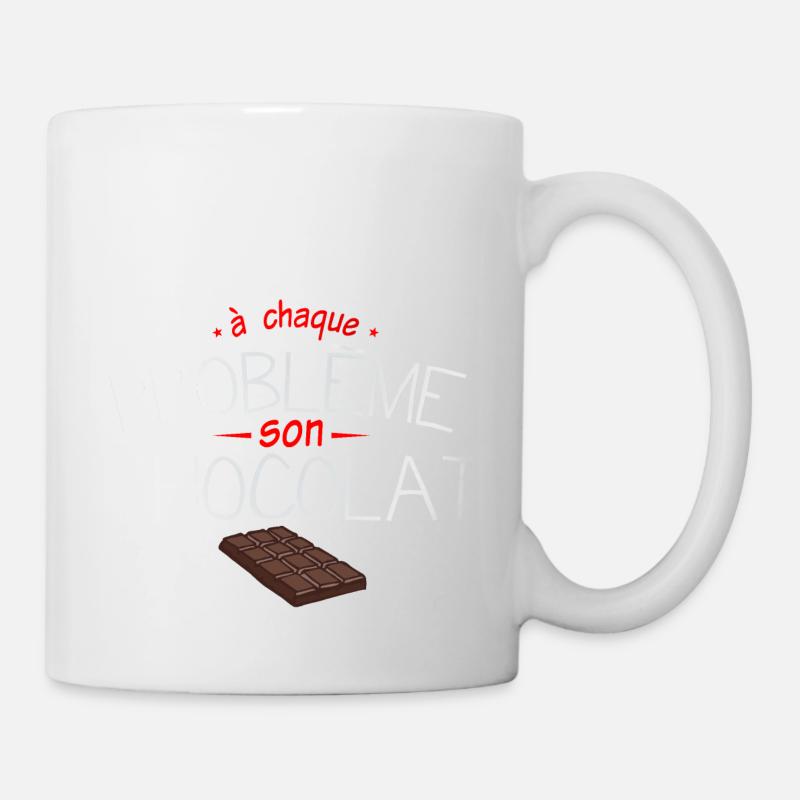 probleme chocolat humour tablette citation drole - Mug blanc - blanc