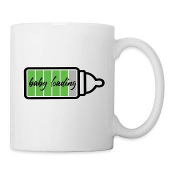 Baby bottle pregnant baby loading baby bump retro - Mug - white - Right