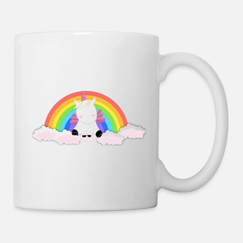 Einhorn Regenbogen - Tasse - Weiß