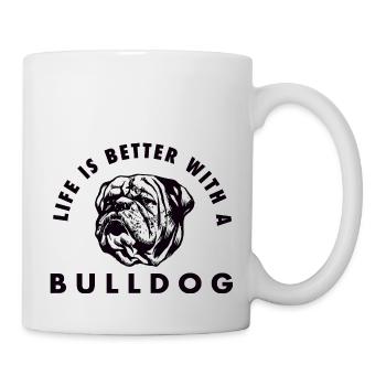 Bulldog - Tasse - Weiß - Rechts