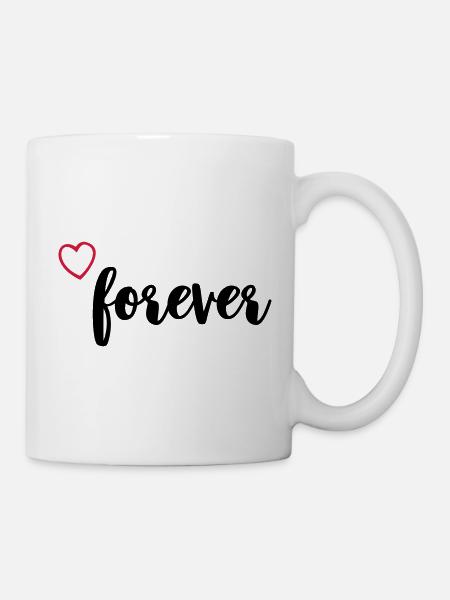 herz forever - Tasse - Weiß